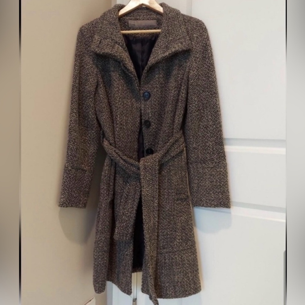 Zara wool blend Brown Textured Trench Coat